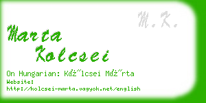 marta kolcsei business card